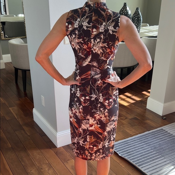 ANTONIO MELANI Black Floral Midi Dress - Picture 3 of 6